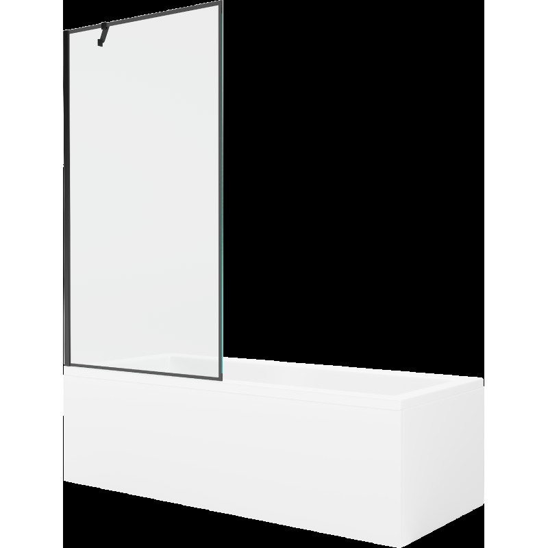 Mexen Cubik 170 x 70 cm téglalap alakú kád burkolattal és 1 szárnyas kádparavánnal 90 cm, Fekete minta - 550317070X9509007070