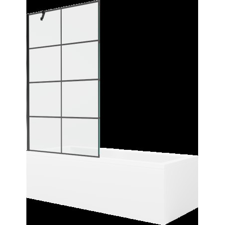 Mexen Cubik 170 x 70 cm téglalap alakú kád burkolattal és 1 szárnyas kádparavánnal 100 cm, Fekete minta - 550317070X9510007077