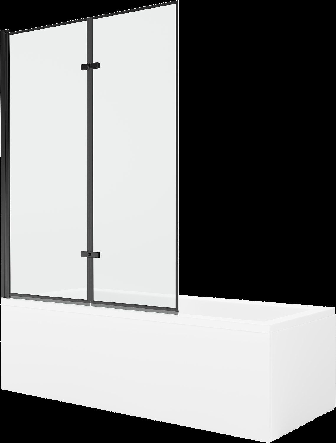 Mexen Cubik 150 x 70 cm téglalap alakú kád burkolattal és 2 szárnyas kádparavánnal 120 cm, Fekete minta - 550315070X9212027070