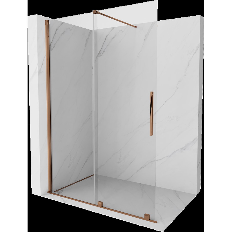 Mexen Velar Walk-in zuhanyfal 150 x 200 cm, átlátszó 8 mm, rózsaarany - 871-150-000-03-60