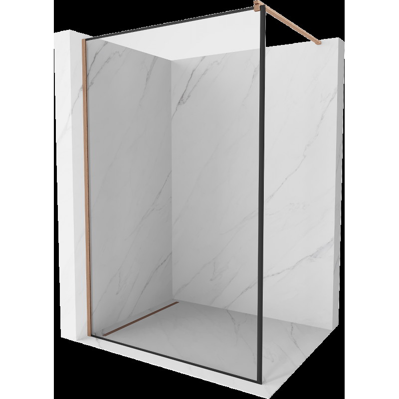 Mexen Kioto Walk-in zuhanyfal 80 x 200 cm, fekete mintával 8 mm, csiszolt réz - 800-080-101-65-70