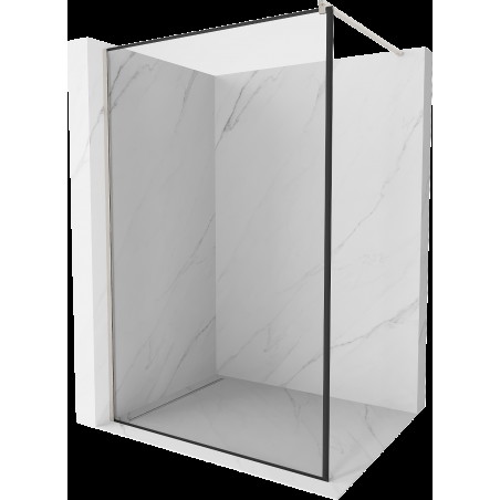 Mexen Kioto Walk-in zuhanyfal 150 x 200 cm, fekete mintás 8 mm, kefélt nikkel - 800-150-101-97-70