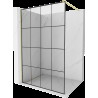 Mexen Kioto Walk-in zuhanyfal 130 x 200 cm, fekete minta 8 mm, arany kefélt - 800-130-101-55-77