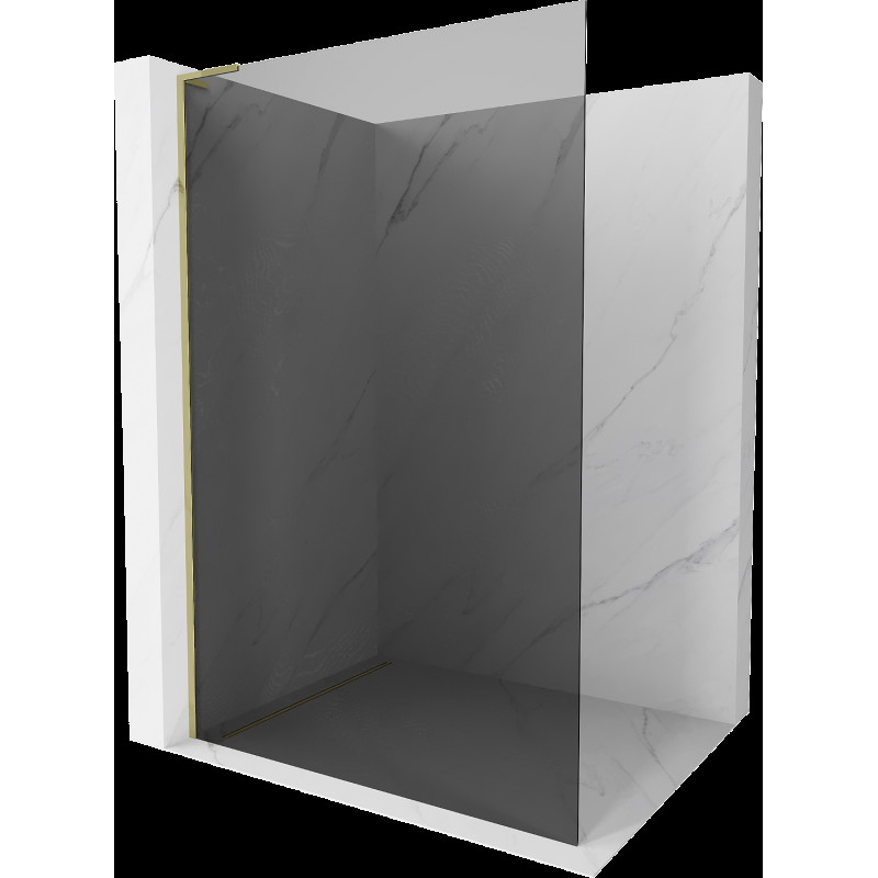 Mexen Kioto L Walk-in zuhanykabin 100 x 200 cm, grafit, arany - 800-100-103-50-40