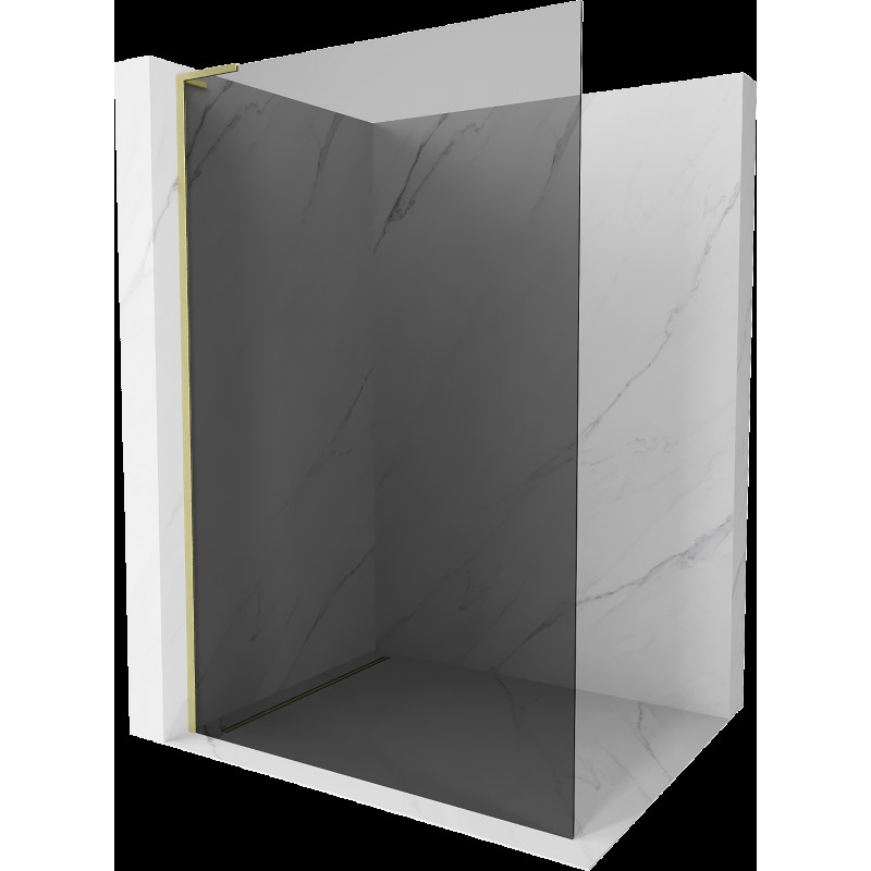 Mexen Kioto L Walk-in zuhanyfal 100 x 200 cm, grafit, arany kefélt - 800-100-103-55-40