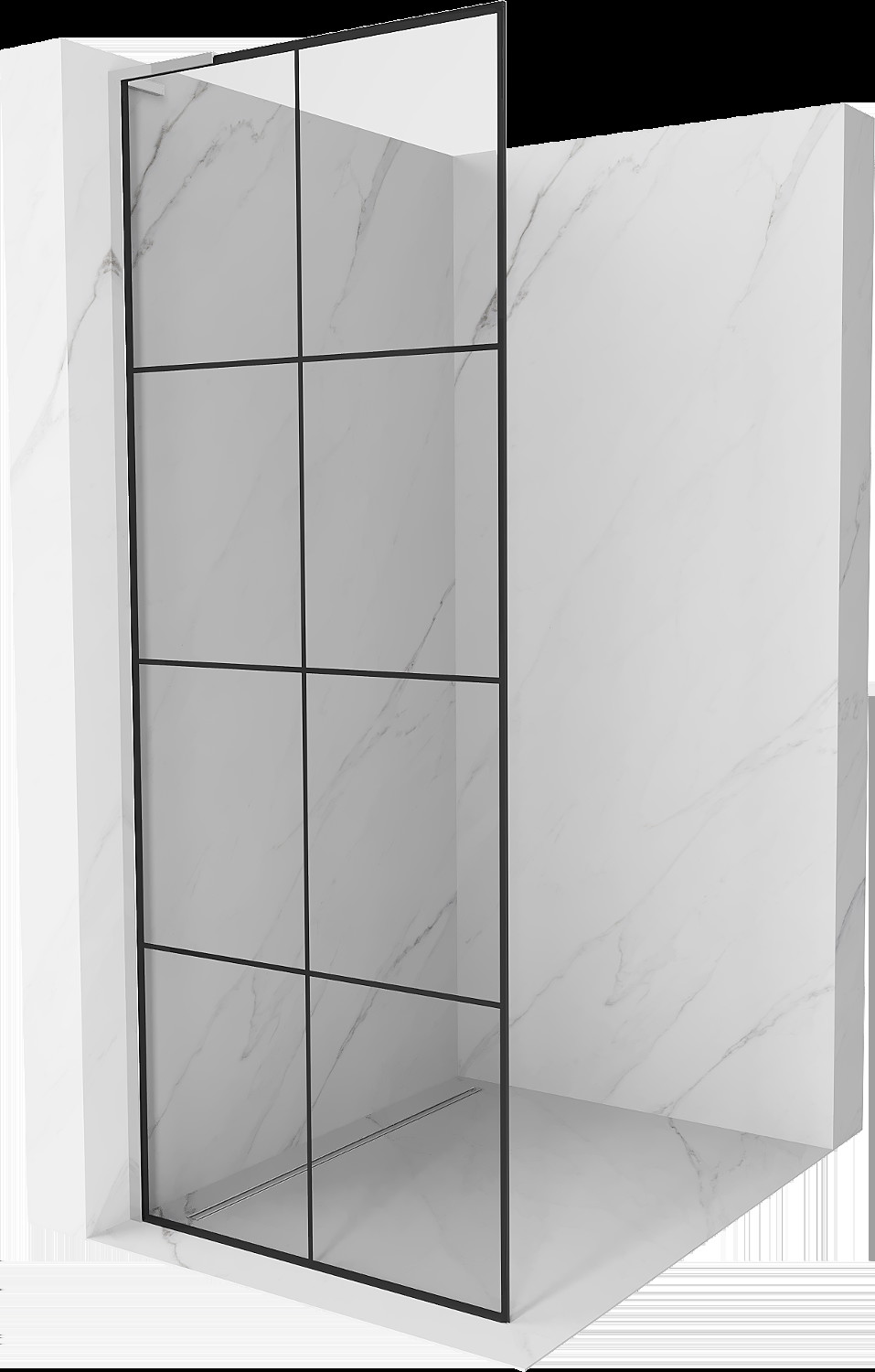 Mexen Kioto L Walk-in zuhanyfal 80 x 200 cm, fekete minta, króm - 800-080-103-01-77