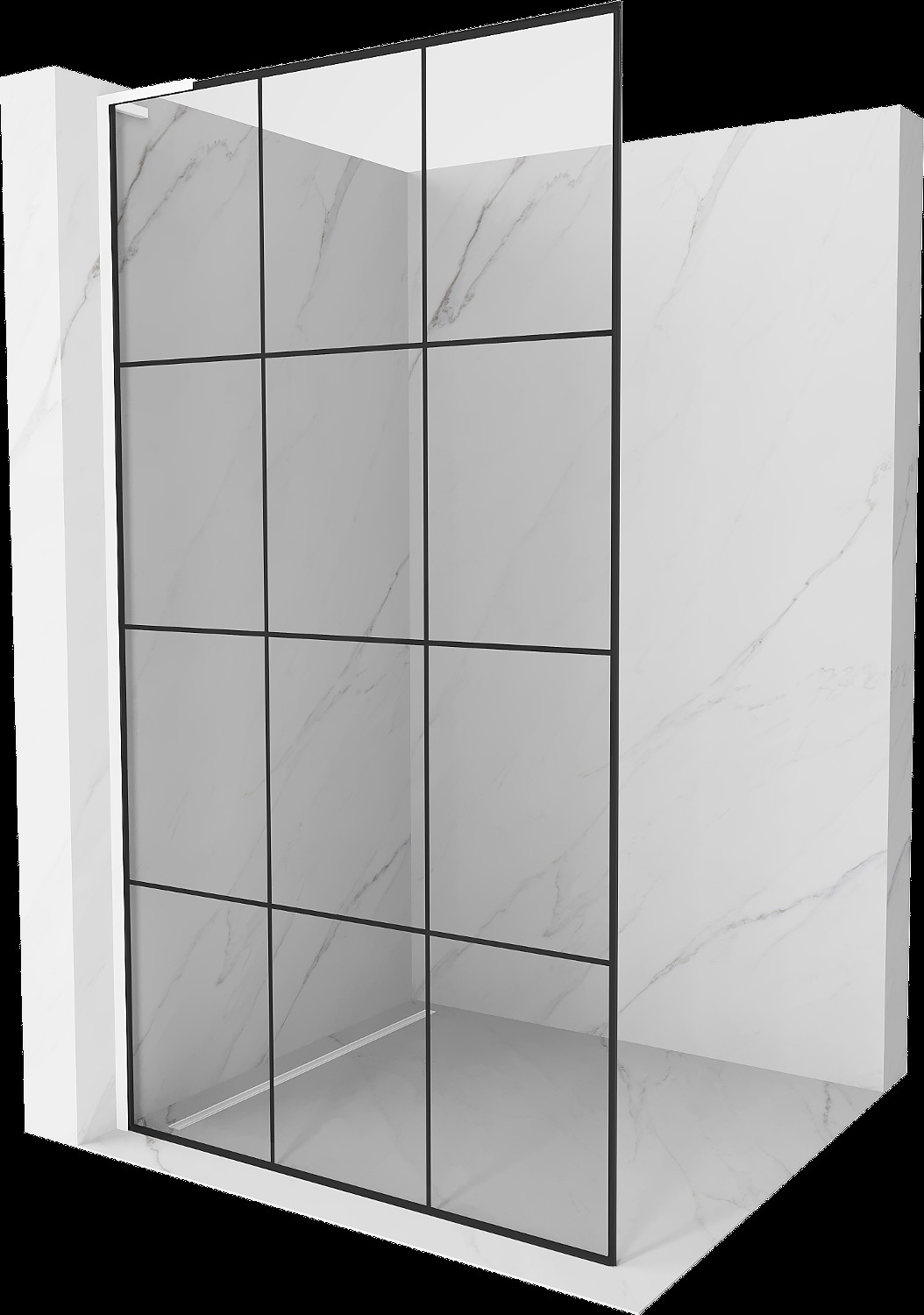 Mexen Kioto L walk-in zuhanyfal 110 x 200 cm, fekete minta, fehér - 800-110-103-20-77