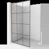 Mexen Kioto L walk-in zuhanyfal 110 x 200 cm, fekete minta, kefélt réz - 800-110-103-65-77