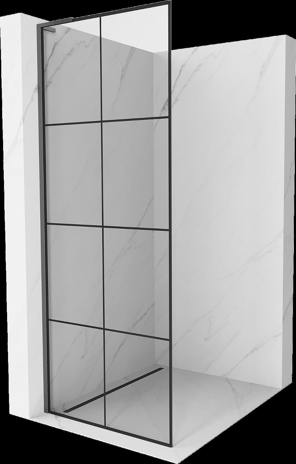 Mexen Kioto L Walk-in zuhanyfal 70 x 200 cm, fekete minta, gun gray szezám - 800-070-103-66-77