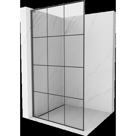 Mexen Kioto L Walk-in zuhanyfal 110 x 200 cm, fekete minta, gun gray satinált - 800-110-103-66-77