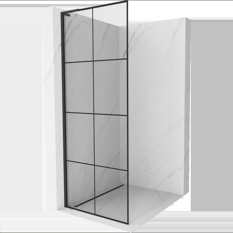 Mexen Kioto L Walk-in zuhanyfal 90 x 200 cm, fekete minta, fekete - 800-090-103-70-77