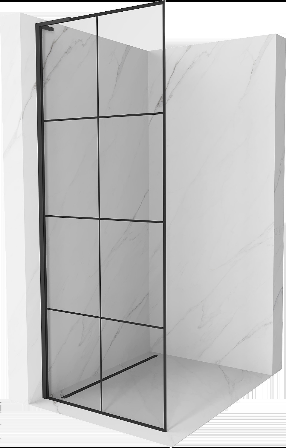 Mexen Kioto L Walk-in zuhanyfal 90 x 200 cm, fekete minta, fekete - 800-090-103-70-77