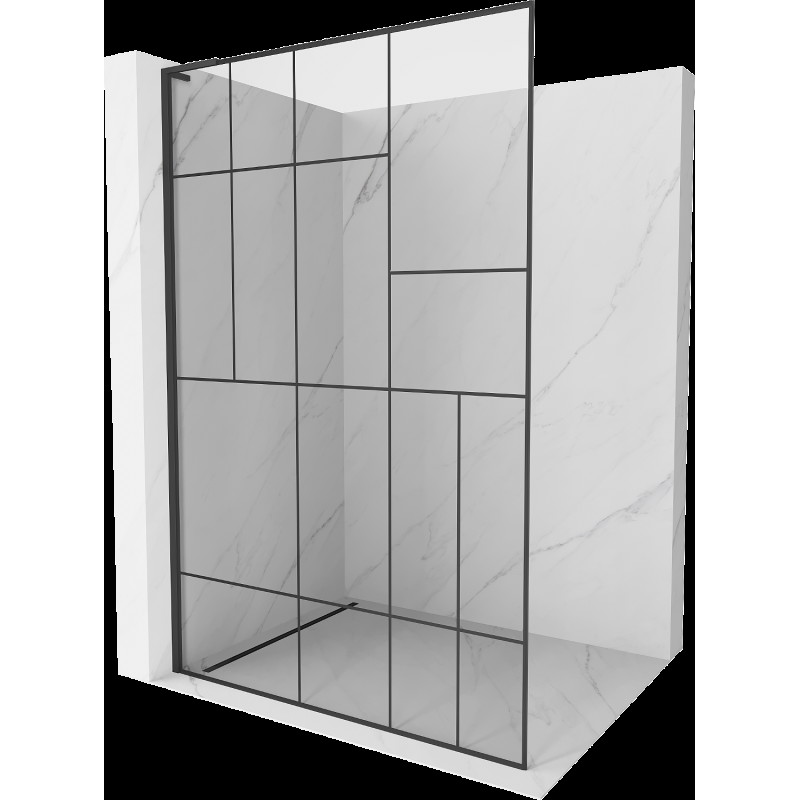 Mexen Kioto L zuhanyzófal Walk-in 80 x 200 cm, fekete minta, fekete - 800-080-103-70-78