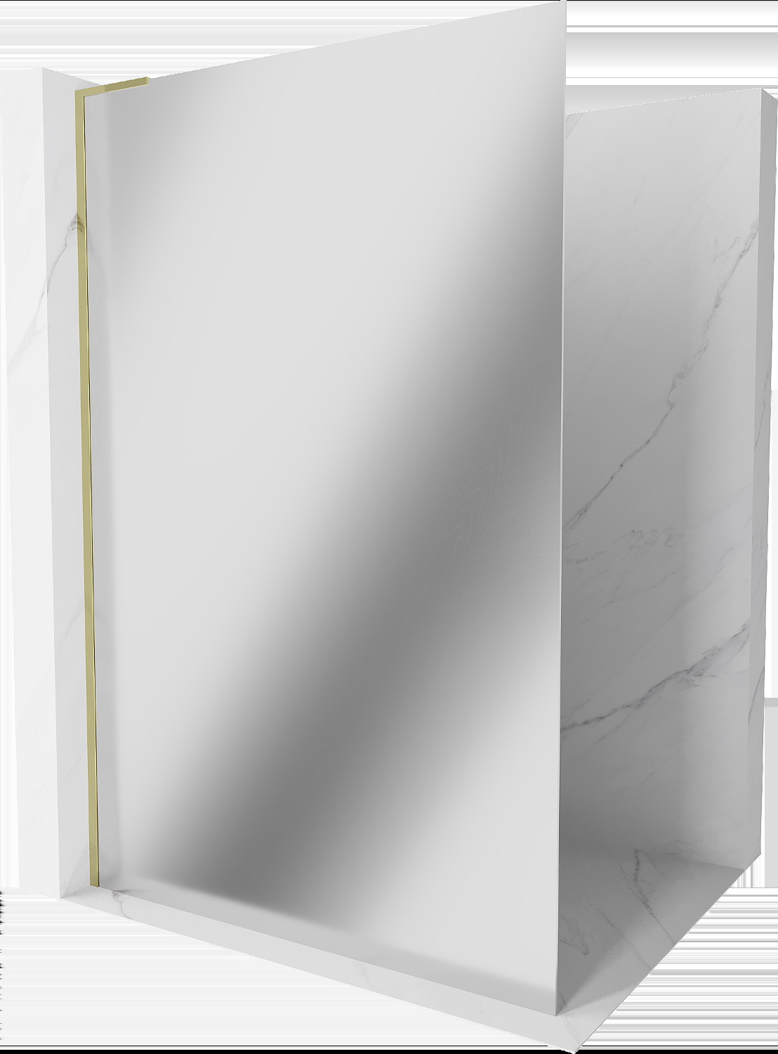 Mexen Kioto L Walk-in zuhanyfal 100 x 200 cm, tükör, arany - 800-100-103-50-50