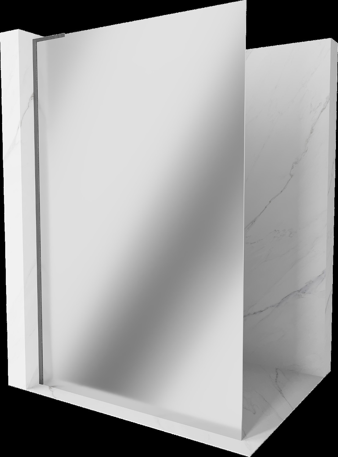 Mexen Kioto L Walk-in zuhanyfal 80 x 200 cm, tükör, gun metal - 800-080-103-95-50