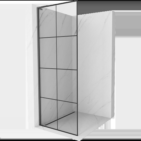 Mexen Kioto L Walk-in zuhanyfal 80 x 200 cm, fekete minta, gun metal - 800-080-103-95-77