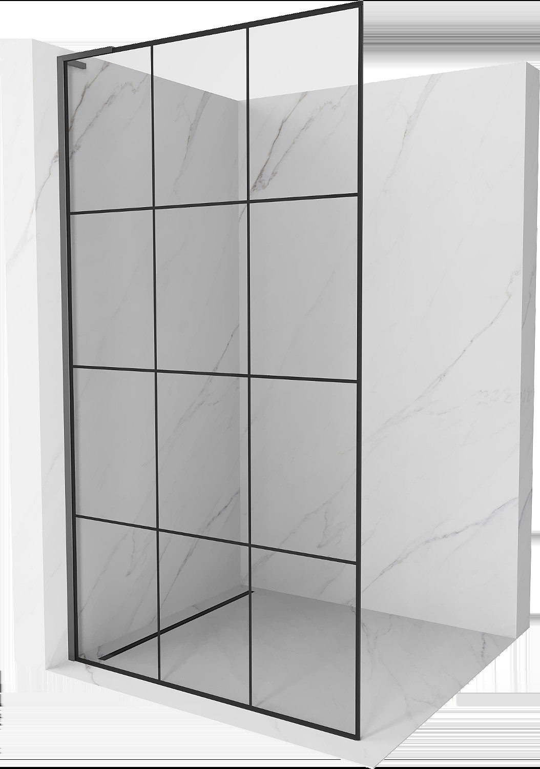 Mexen Kioto L zuhanyfal Walk-in 120 x 200 cm, fekete minta, gun metal - 800-120-103-95-77