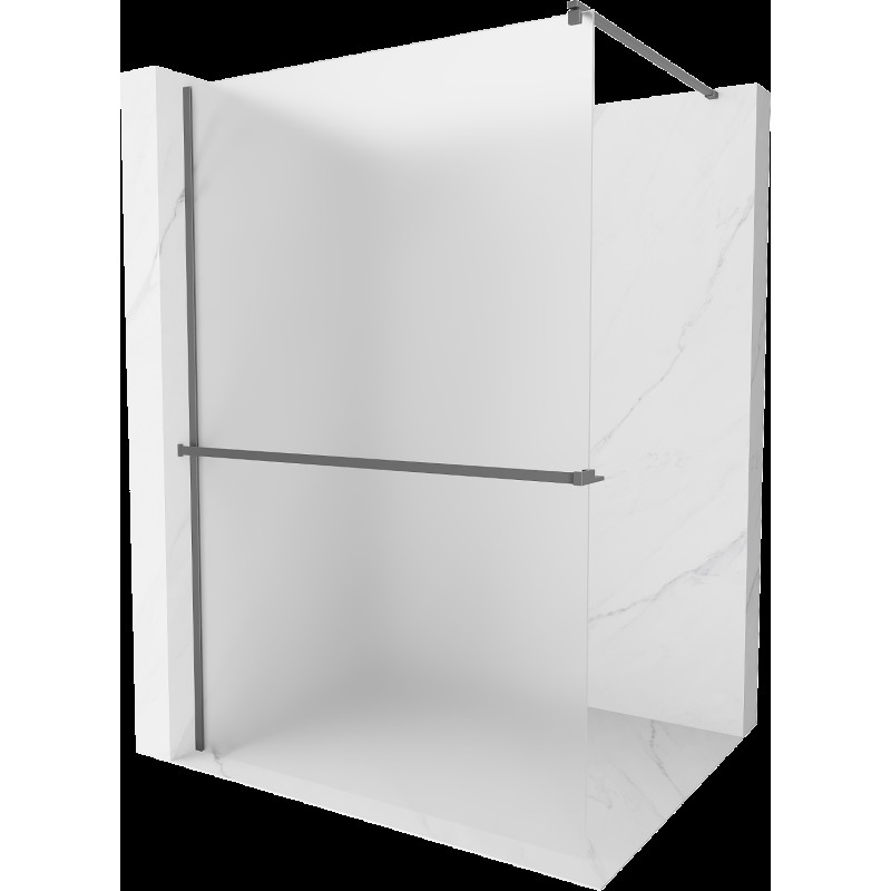 Mexen Kioto+ Walk-in zuhanyfal polccal 90 x 200 cm, matt, gun metal - 800-090-121-95-30