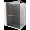 Mexen Kioto+ Walk-in zuhanyfal 100 x 200 cm, grafit, bronz kefélt - 800-100-121-65-40