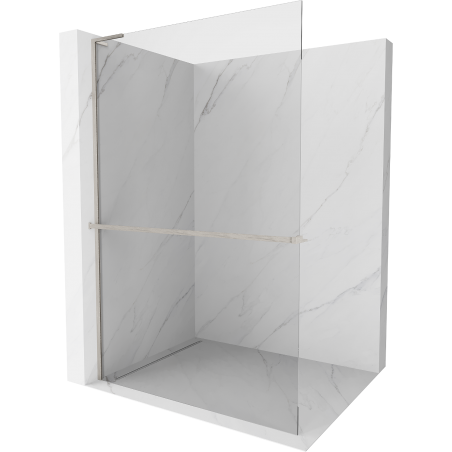 Mexen Kioto+ L zuhanyfal polccal Walk-in 55 x 200 cm, átlátszó, kefélt nikkel - 800-055-123-97-00