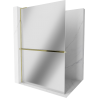 Mexen Kioto+ L Walk-in zuhanyfal polccal 90 x 200 cm, tükör, arany - 800-090-123-50-50
