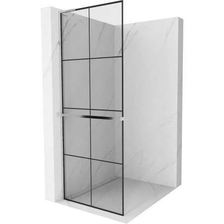 Mexen Kioto+ L Walk-in zuhanyfal 90 x 200 cm, fekete minta, króm - 800-090-123-01-77