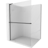 Mexen Kioto+ L zuhanyfal polccal Walk-in 70 x 200 cm, átlátszó, fekete - 800-070-123-70-09