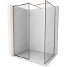 Mexen Kioto Walk-in zuhanyfal 80 x 80 cm, fekete minta, rózsaarany - 800-080-202-60-70-080