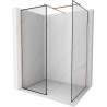 Mexen Kioto Walk-in zuhanyfal 110 x 80 cm, fekete minta, kefélt réz - 800-110-202-65-70-080