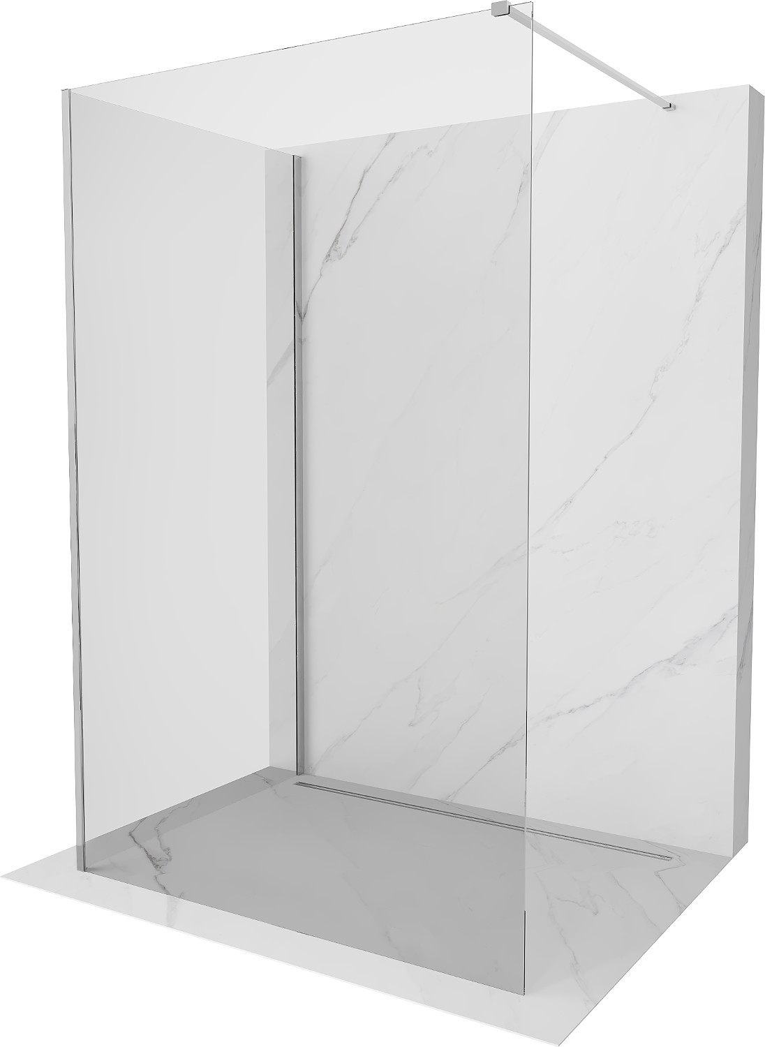 Mexen Kioto Walk-in zuhanyfal 125 x 80 cm, átlátszó, króm - 800-125-212-01-00-080