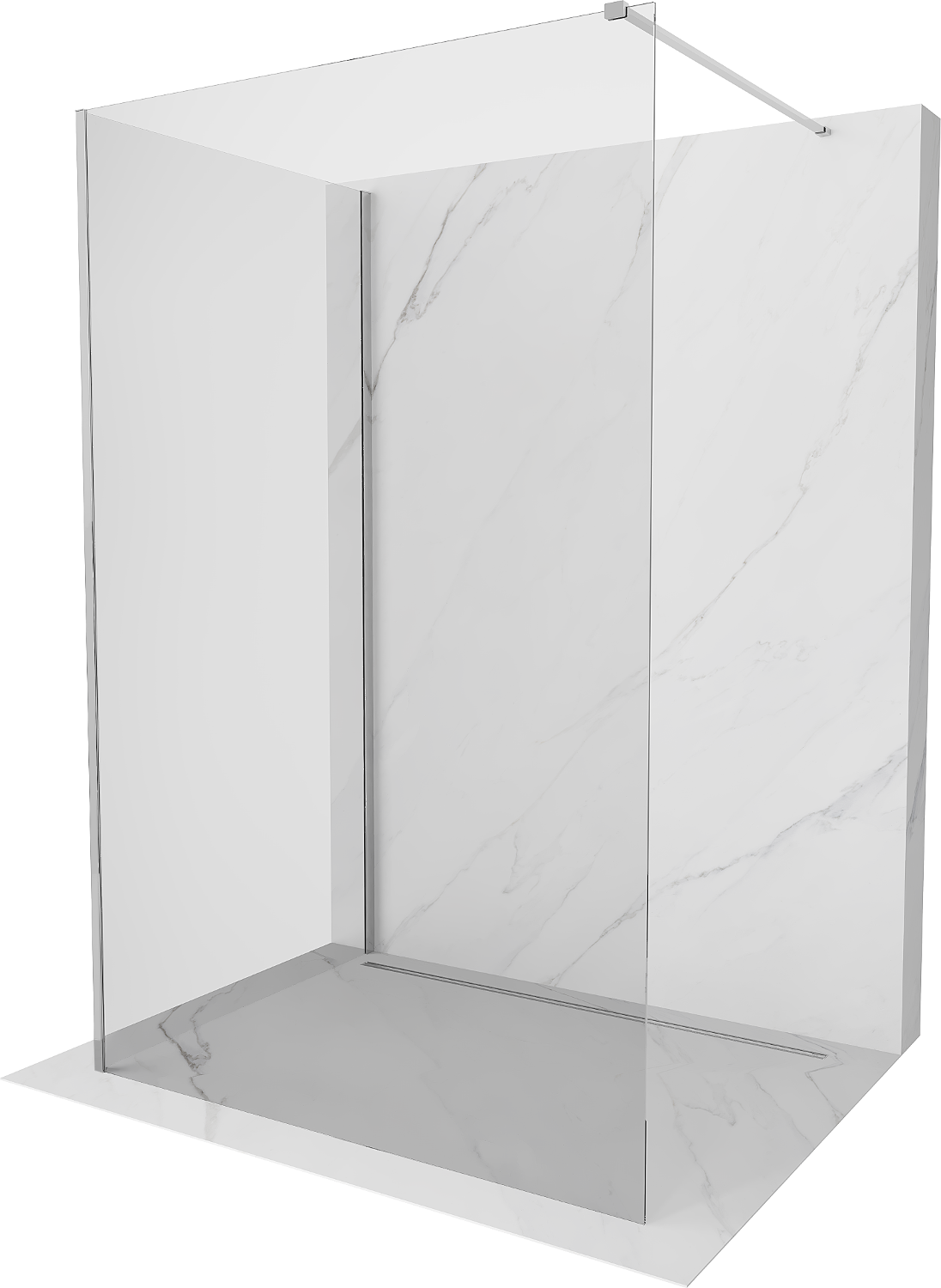 Mexen Kioto Walk-in zuhanyfal 130 x 85 cm, áttetsző, króm - 800-130-212-01-00-085