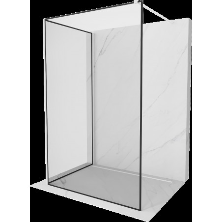 Mexen Kioto Walk-in zuhanyfal 130 x 70 cm, fekete minta, fehér - 800-130-212-20-70-070