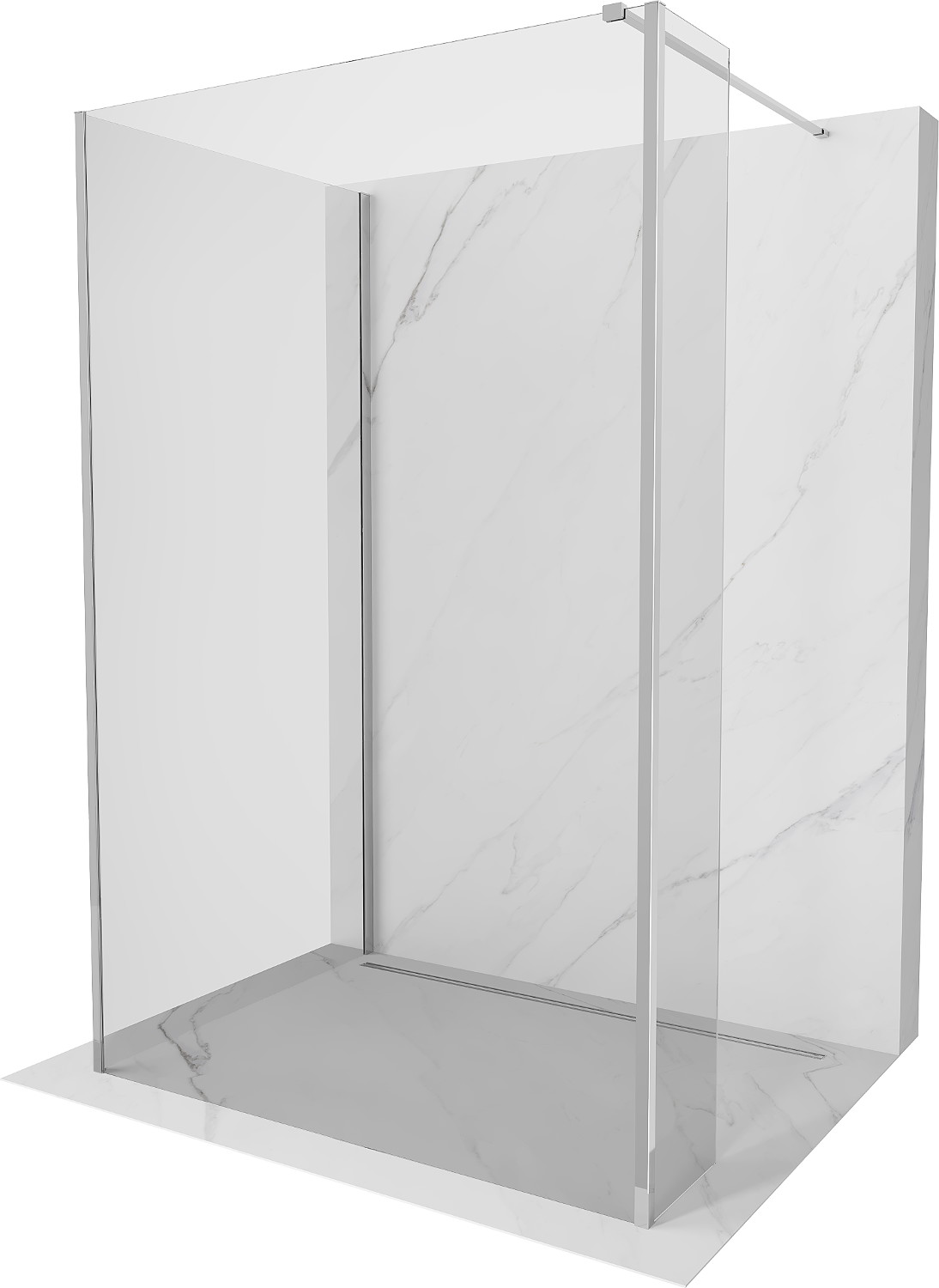 Mexen Kioto Walk-in zuhanyfal 110 x 75 x 30 cm, átlátszó, króm - 800-110-075-221-01-00-030