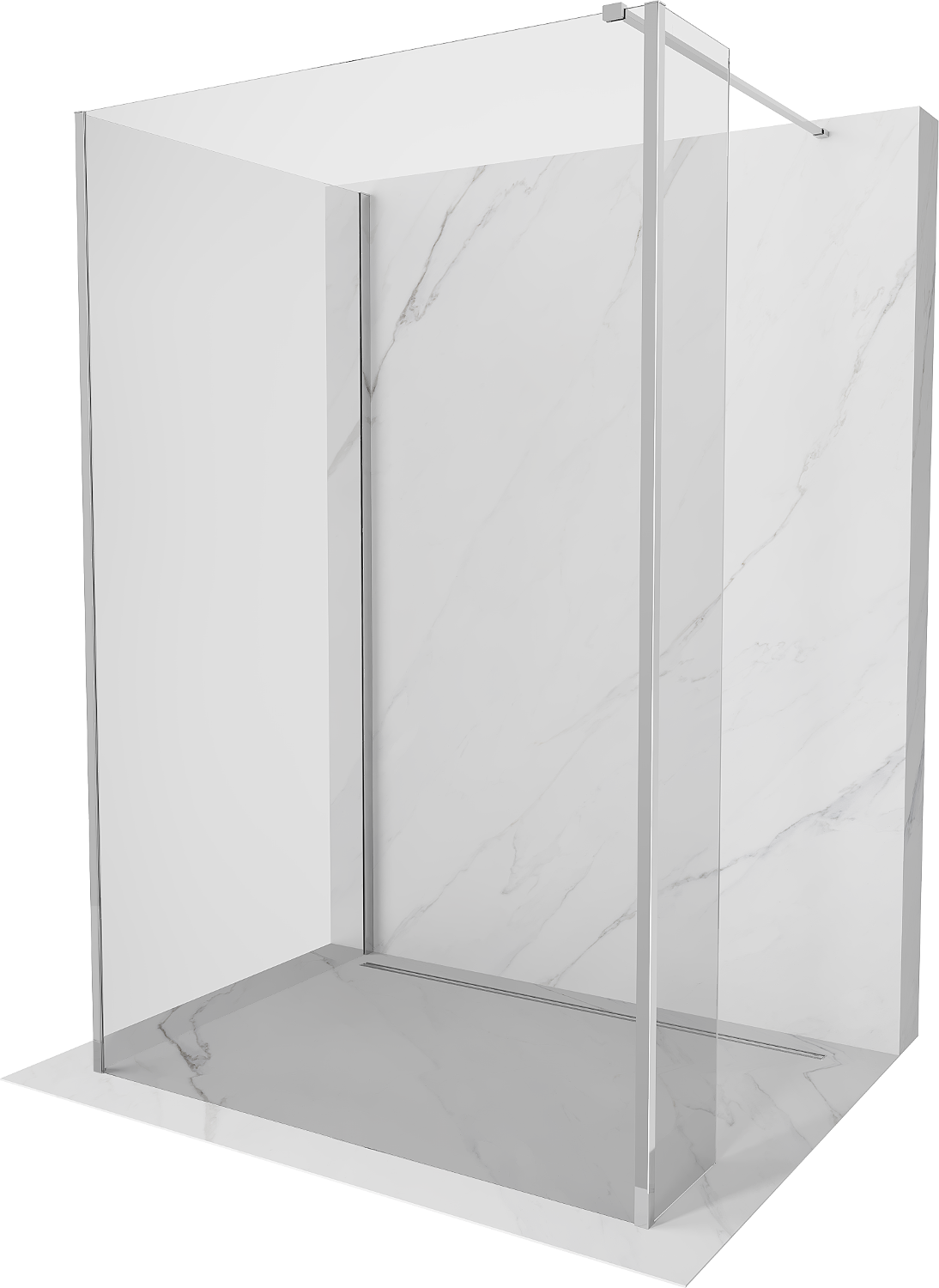 Mexen Kioto Walk-in zuhanyfal 120 x 75 x 30 cm, átlátszó, króm - 800-120-075-221-01-00-030