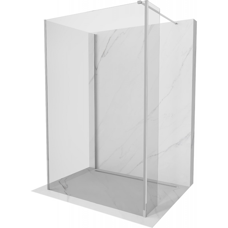 Mexen Kioto Walk-in zuhanyfal 130 x 75 x 30 cm, áttetsző, króm - 800-130-075-221-01-00-030