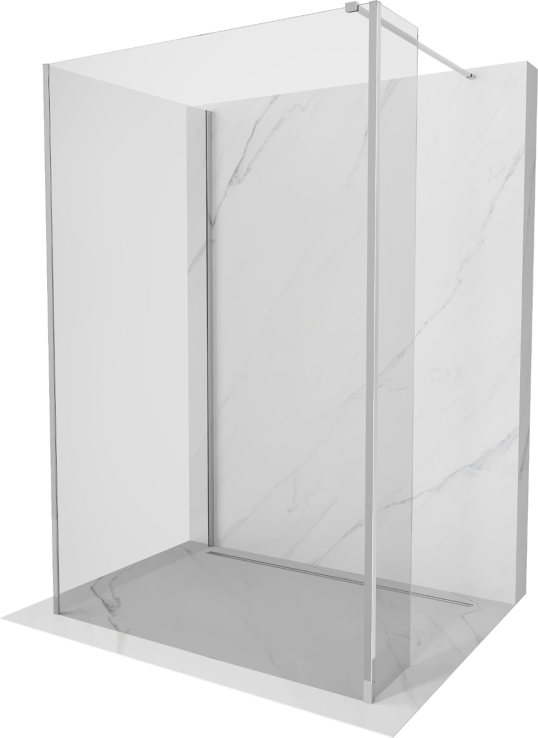 Mexen Kioto Walk-in zuhanyfal 110 x 85 x 30 cm, átlátszó, króm - 800-110-085-221-01-00-030