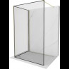 Mexen Kioto Walk-in zuhanyfal 100 x 80 cm, fekete minta, arany - 800-100-212-50-70-080