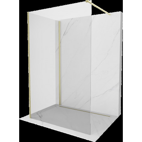 Mexen Kioto Walk-in zuhanyfal 130 x 70 cm, átlátszó, aranykefélt - 800-130-212-55-00-070