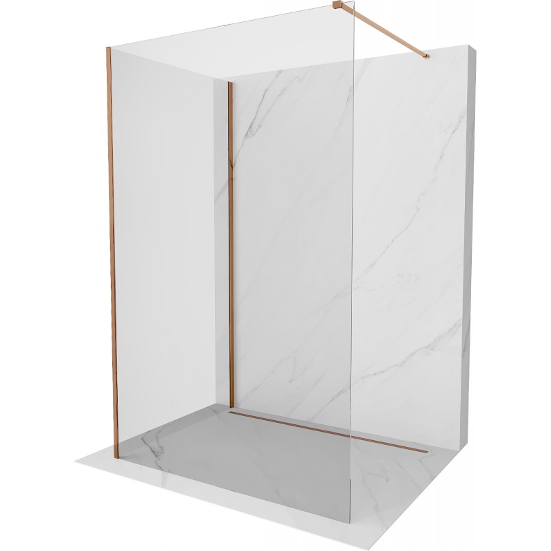 Mexen Kioto Walk-in zuhanyfal 125 x 80 cm, áttransparent, rózsaszín arany - 800-125-212-60-00-080