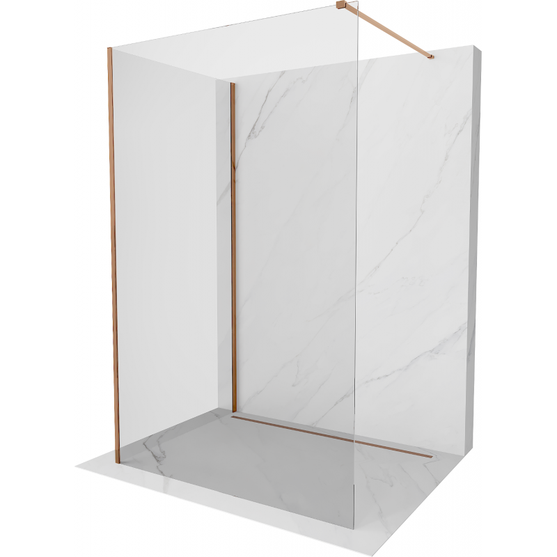 Mexen Kioto Walk-in zuhanyfal 135 x 80 cm, átlátszó, rózsaszín arany - 800-135-212-60-00-080