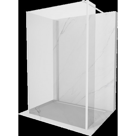 Mexen Kioto Walk-in zuhanyfal 135 x 70 x 30 cm, átlátszó, fehér - 800-135-070-221-20-00-030