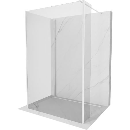 Mexen Kioto Walk-in zuhanyfal 140 x 85 x 30 cm, áttetsző, fehér - 800-140-085-221-20-00-030