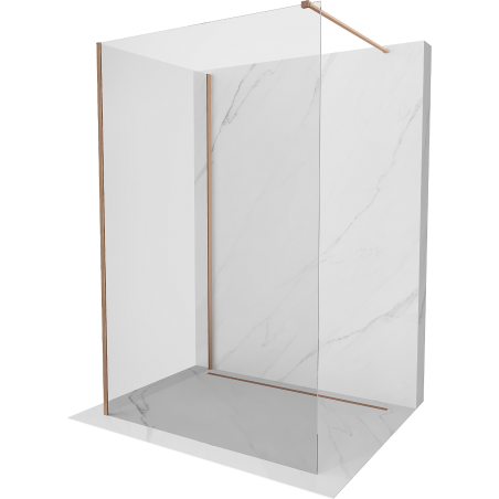 Mexen Kioto Walk-in zuhanyfal 90 x 70 cm, áttetsző, kefélt réz - 800-090-212-65-00-070