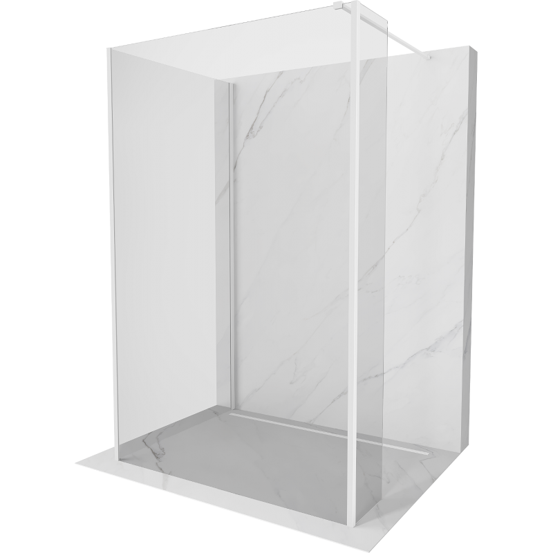 Mexen Kioto Walk-in zuhanyfal 130 x 120 x 30 cm, átlátszó, fehér - 800-130-120-221-20-00-030