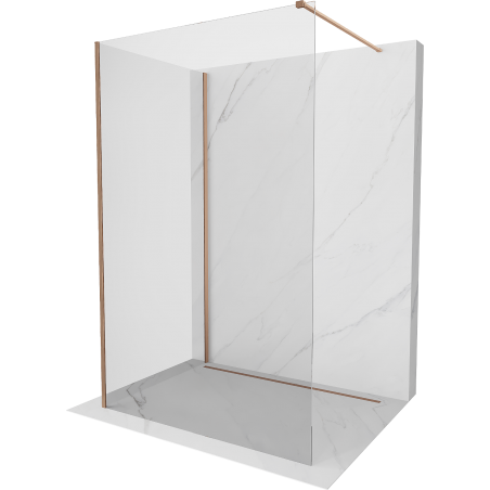 Mexen Kioto Walk-in zuhanyfal 135 x 110 cm, átlátszó, kefélt réz - 800-135-212-65-00-110