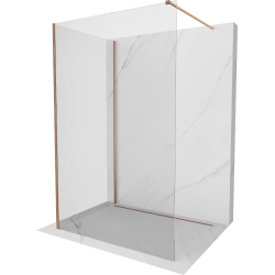 Mexen Kioto Walk-in zuhanyfal 135 x 120 cm, átlátszó, satírozott réz - 800-135-212-65-00-120