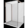 Mexen Kioto Walk-in zuhanyfal 100 x 80 cm, fekete minta, kefélt réz - 800-100-212-65-70-080