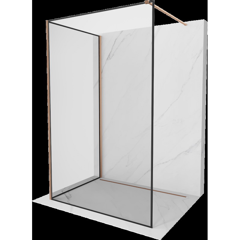 Mexen Kioto Walk-in zuhanyfal 90 x 90 cm, fekete minta, fém tisztított - 800-090-212-65-70-090