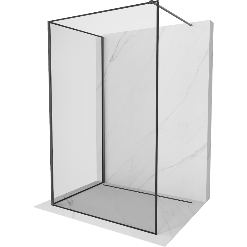 Mexen Kioto Walk-in zuhanyfal 90 x 80 cm, fekete minta, gun gray kefélt - 800-090-212-66-70-080