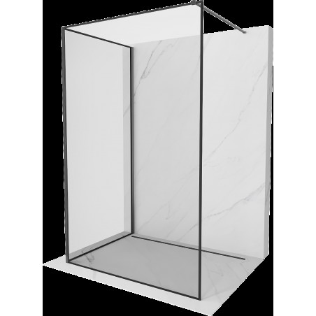 Mexen Kioto Walk-in zuhanyfal 140 x 110 cm, fekete minta, gun gray kefélt - 800-140-212-66-70-110